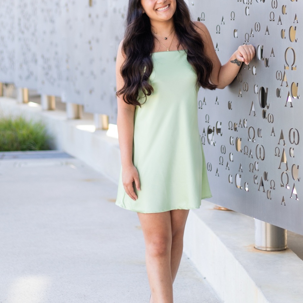 Princess Polly Light Green Satin Dress